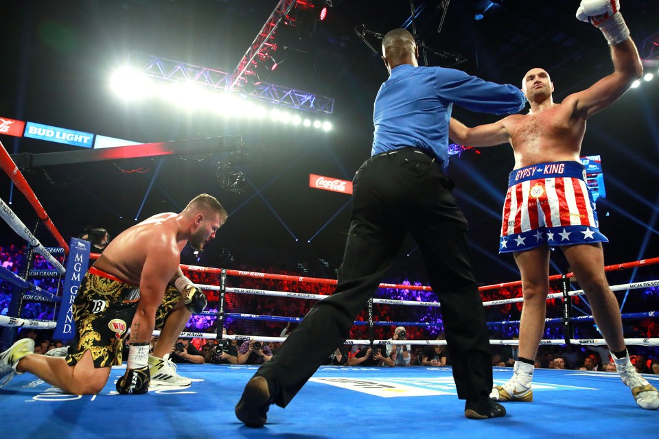  After eating a succession of uppercuts Schwarz was backed into the ropes and beaten with hooks