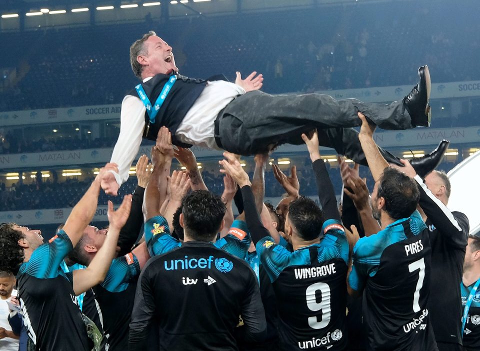  Piers was hurled into the air by his victorious Rest of the World side