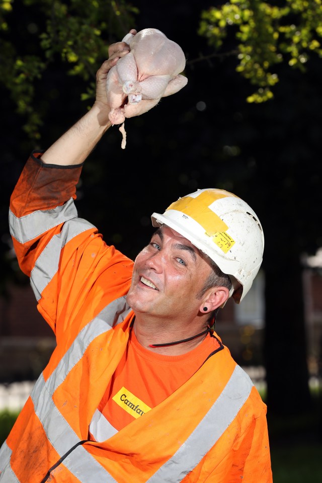 Tim, 45, had been watching in amazement as the magpie stole the chicken from a kitchen window