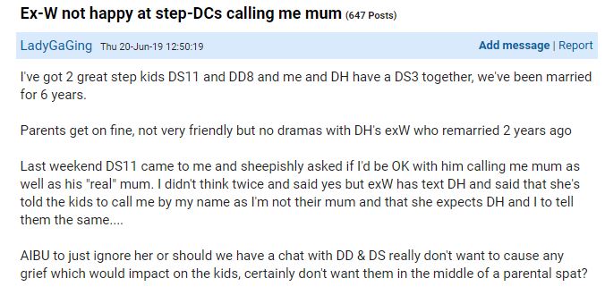  The lad's biological mother is upset by the situation