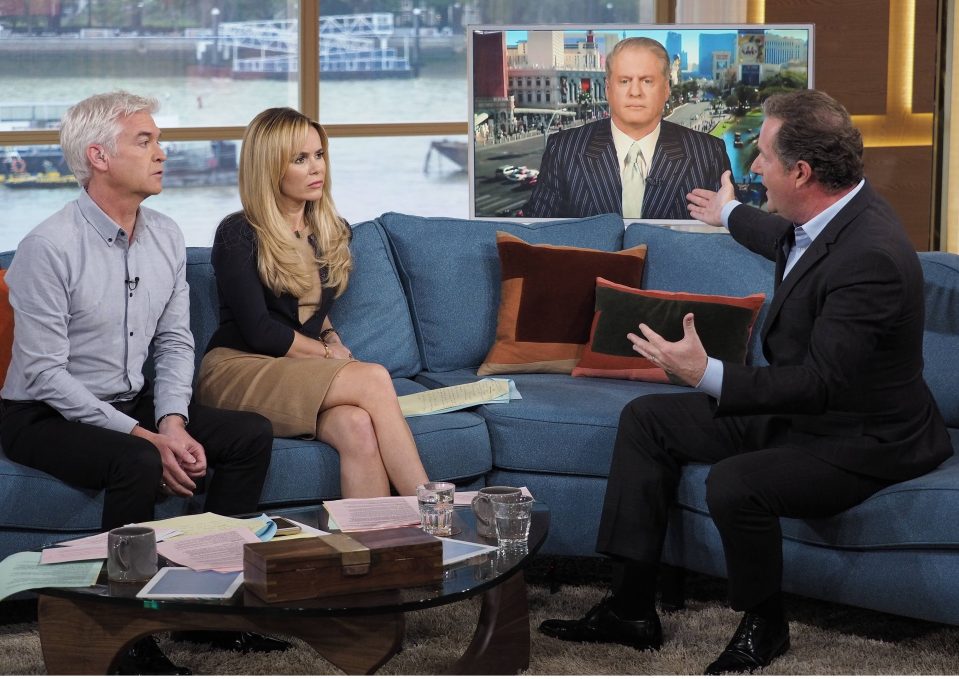  Pictured here with both Amanda and Phil on This Morning in 2015, Piers has made it clear who he is siding with