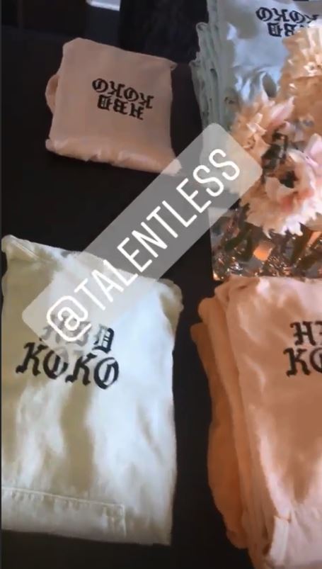  These hoodies were given out in Khloe's honour...