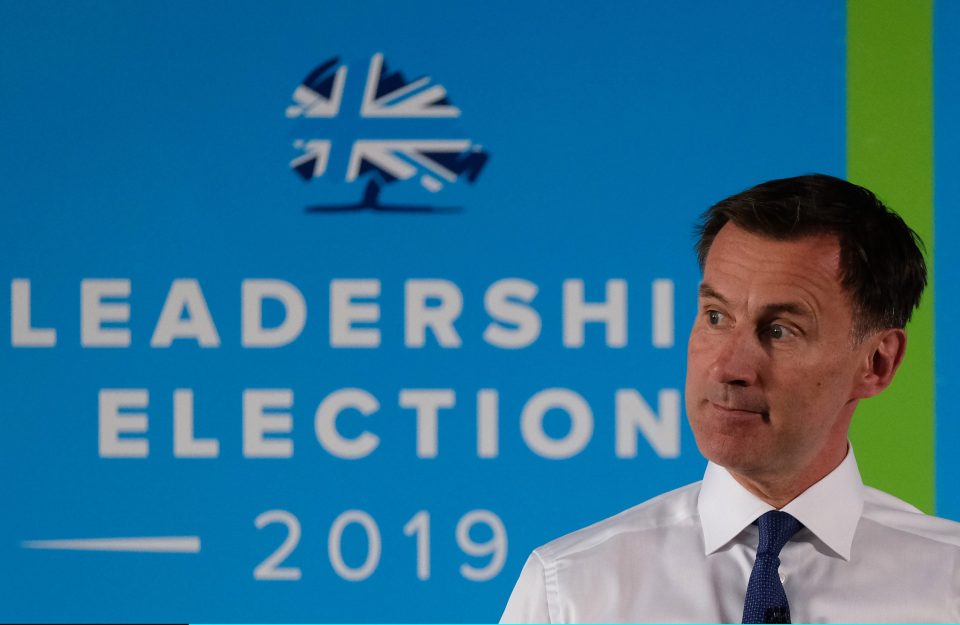 Jeremy Hunt speaks as he takes part in a Conservative Party leadership hustings event at Carlisle Racecourse