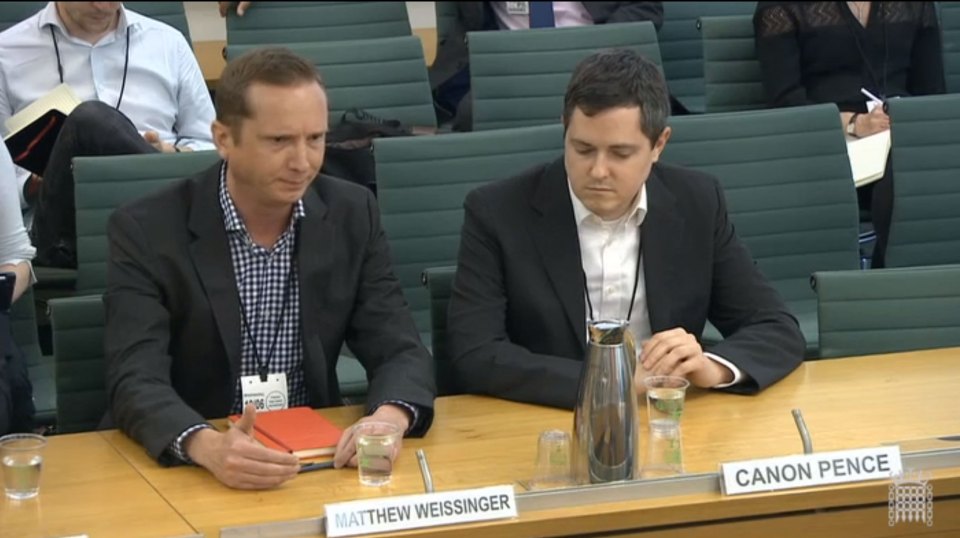  Epic's marketing boss Matthew Weissinger and chief counsel Canon Pence gave evidence in Parliament to the DCMS select committee