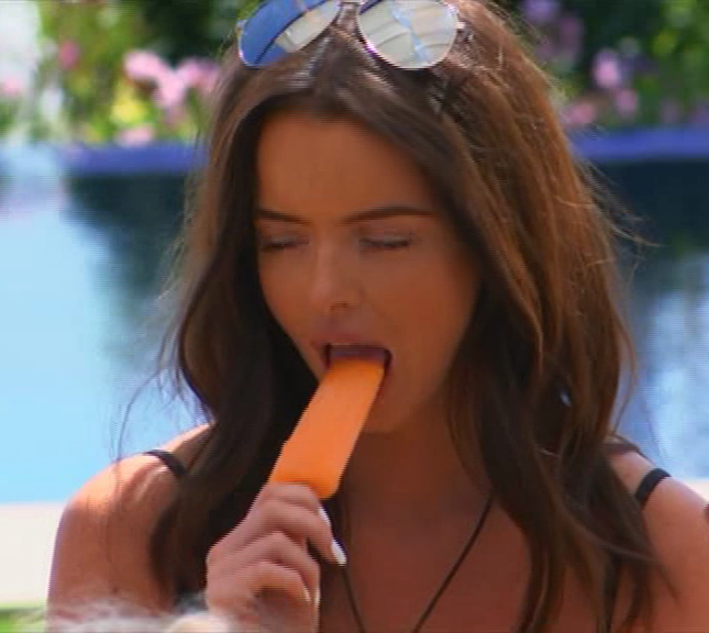  Maura put a lot of effort into eating her ice lolly