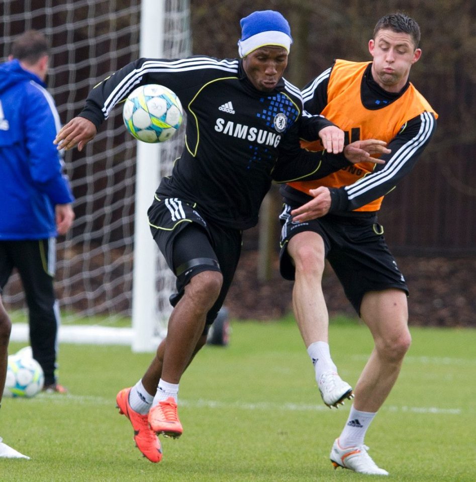  Drogba had two spells at Chelsea alongside defender Cahill