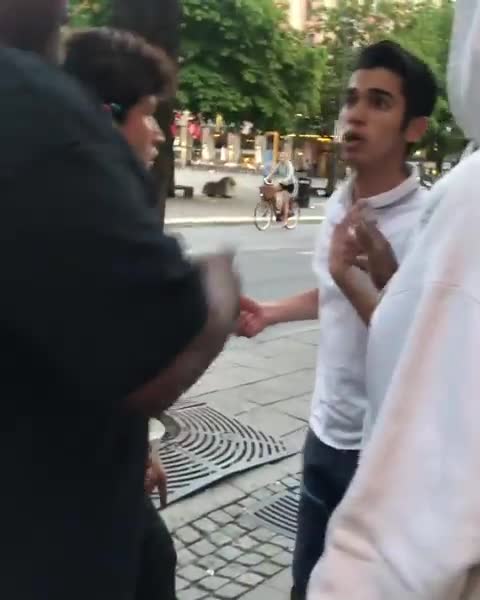 The street brawl happened in central Stockholm, Sweden