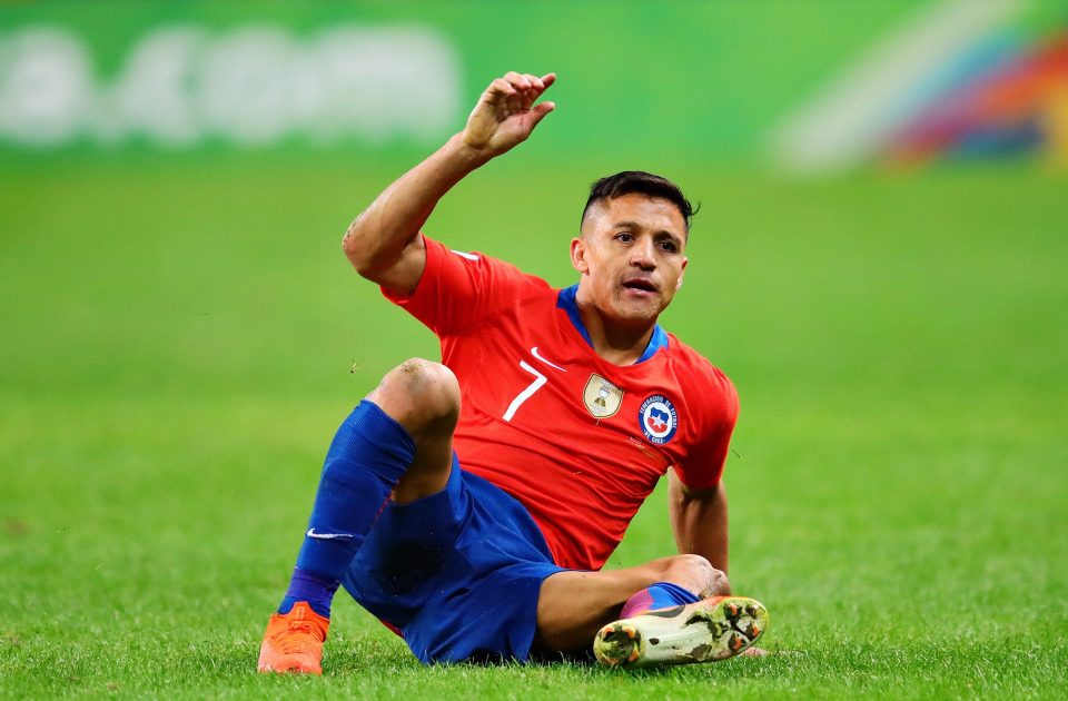 Alexis Sanchez was injured after just 17-minutes while playing for Chile