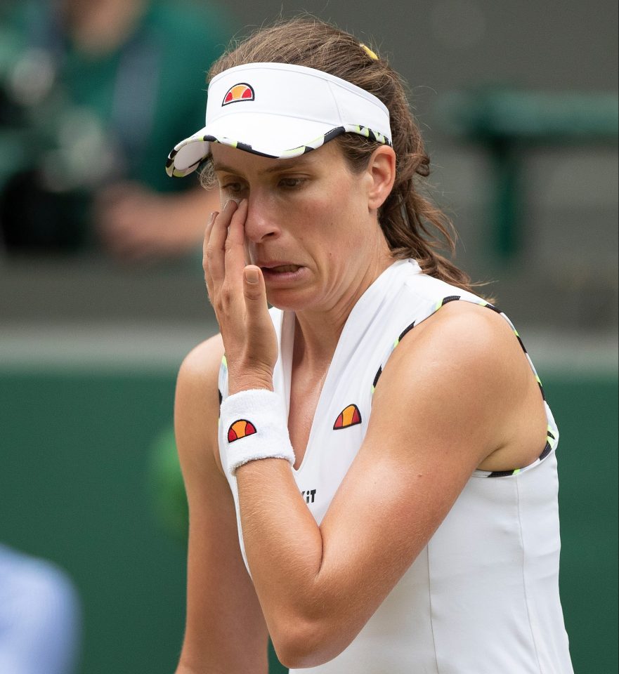Jo Konta crashed out of Wimbledon with a 7-6 6-1 defeat to Barbora Strycova