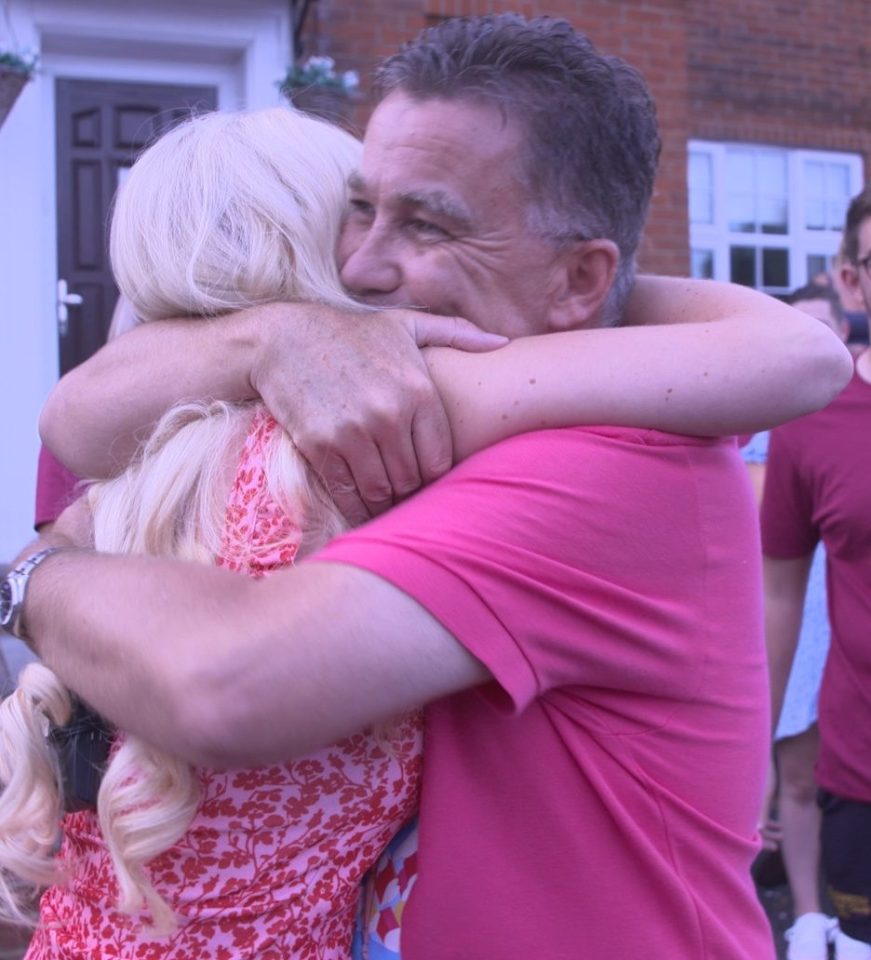  Amy got a very warm welcome from her family