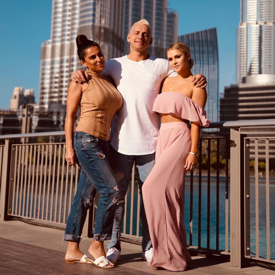  Kinsey Wolanski poses with partner Vitaly and his mum Elena