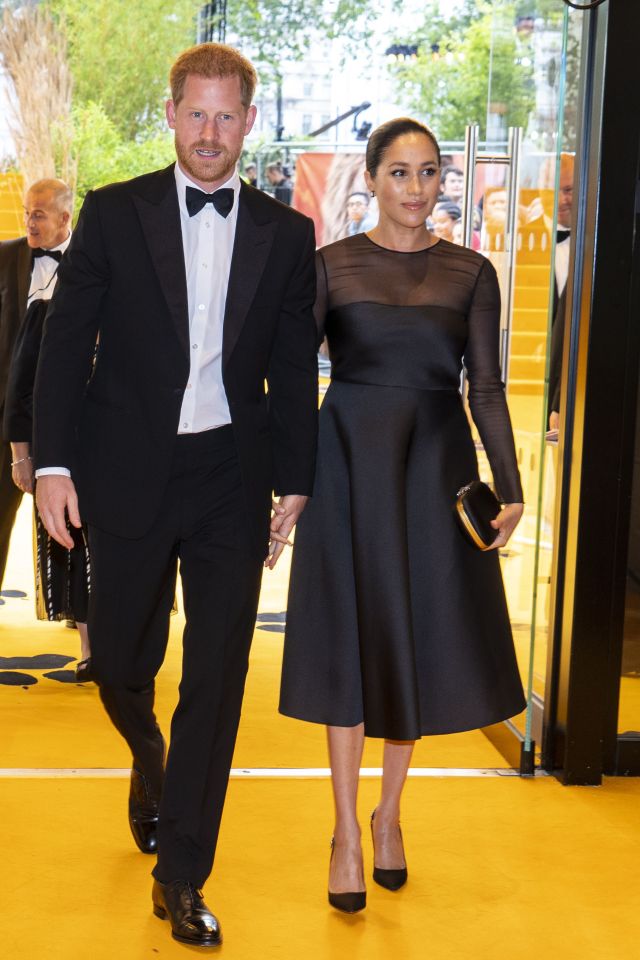 Prince Harry and Meghan Markel arrive at The Lion King premiere in London on July 14, 2019