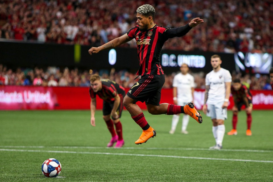 Atlanta's Josef Martinez did his signature jump run up for a penalty against DC United