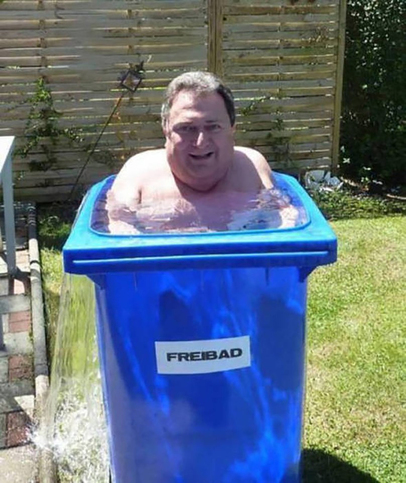Who needs a spa pool when your wheelie bin is around?