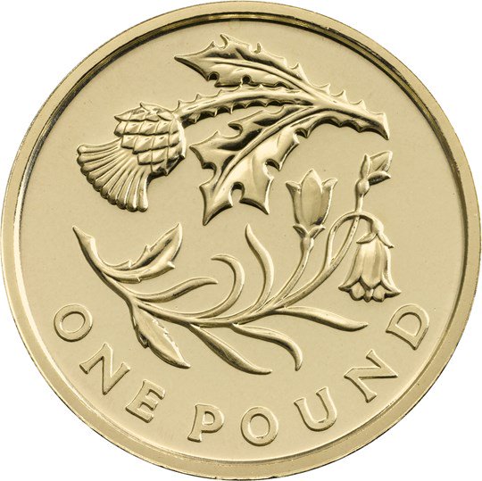  This coin features Scottish flowers, including the thistle