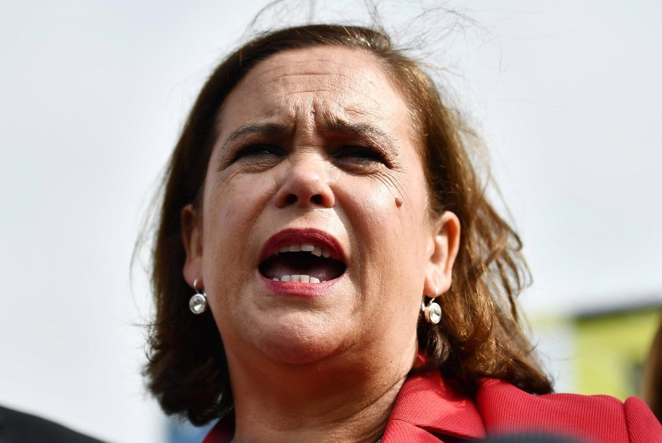  Sinn Fein leader Mary Lou ­McDonald attacked the PM after talks in Belfast on Wednesday