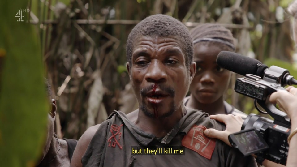  A bloody tribal war broke out between rival groups while filming in the Congo