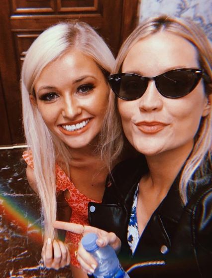  Amy Hart has been seen for the first time since leaving the villa - she was pictured with Laura Whitmore