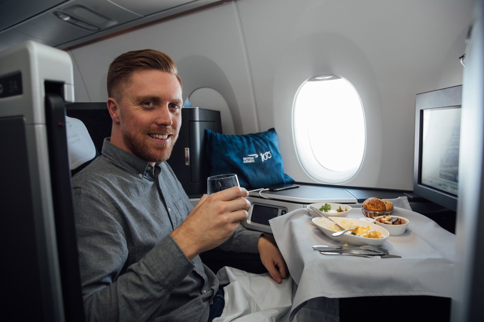 Jacob on board the inaugural flight
