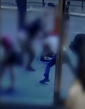  The rapper watched the fight from afar, before walking towards his bodyguard