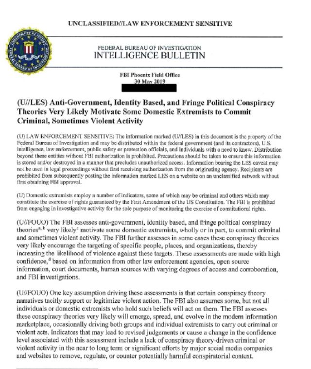 The FBI report that lays bare the concerns over fringe groups and their wacky beliefs