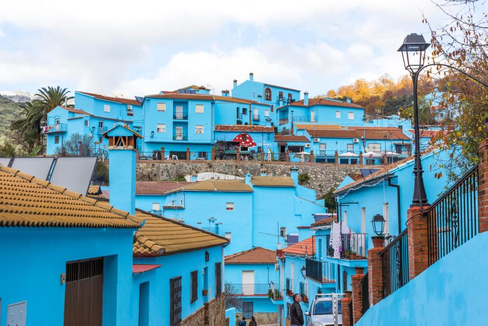 Locals agreed to keep the blue painted buildings after the publicity stunt