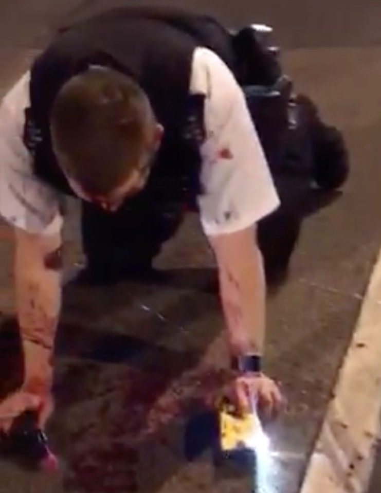  The wounded officer was rushed to hospital with critical injuries