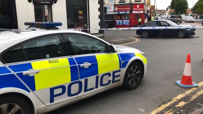  A car was inside a police cordon at the scene