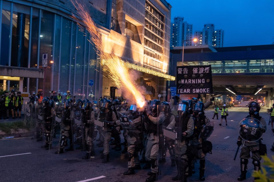 Riot police have used tear gas to disperse the protesters