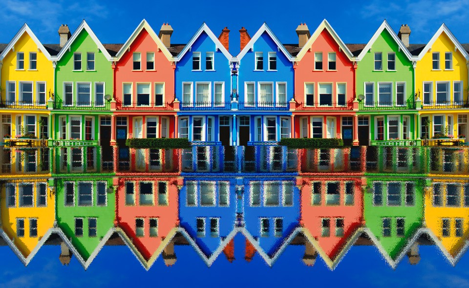  ‘Rainbow dwellings’ – colourful riverside houses stand out in the sunshine in this photo by Brian Hennessy