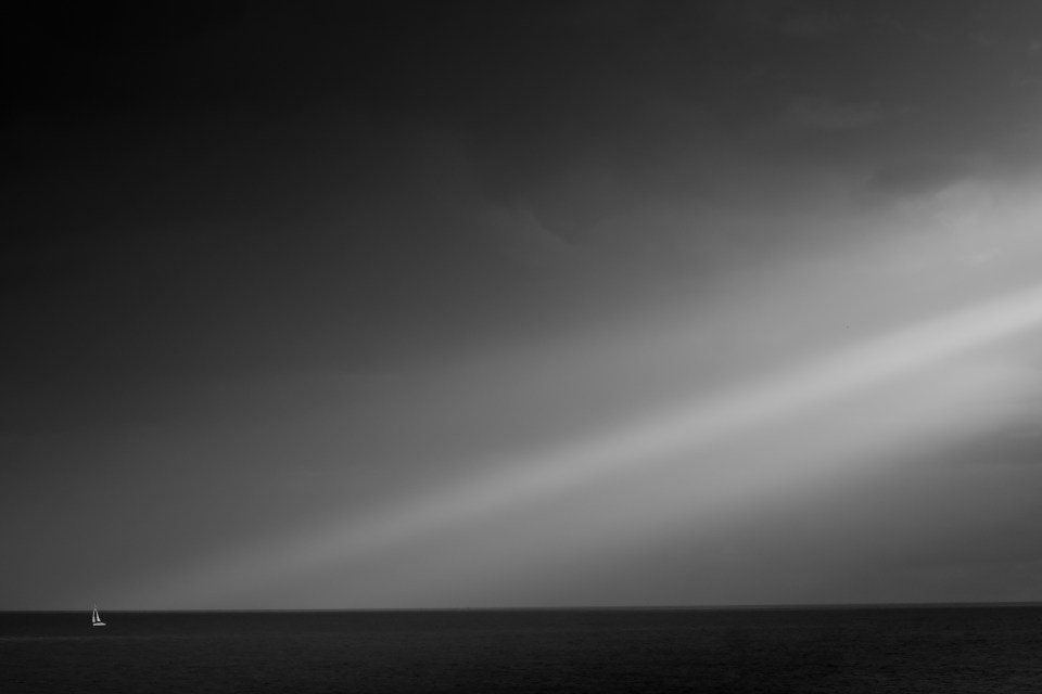  Dubbed 'Alone', this eerie grey photo of a yacht in the distance was taken by Norbert Kiss