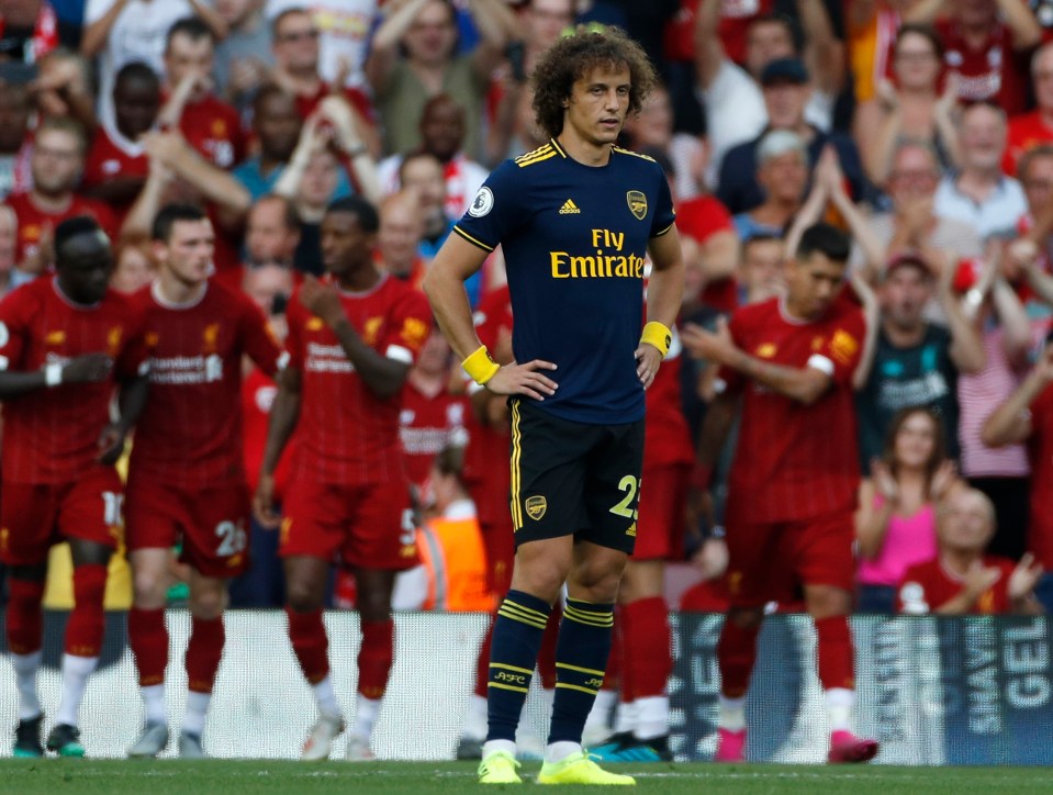  Arsenal centre-back David Luiz had a second half to forget against Liverpool