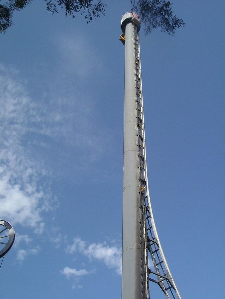 The Tower of Terror also fires passengers backwards at 100mph