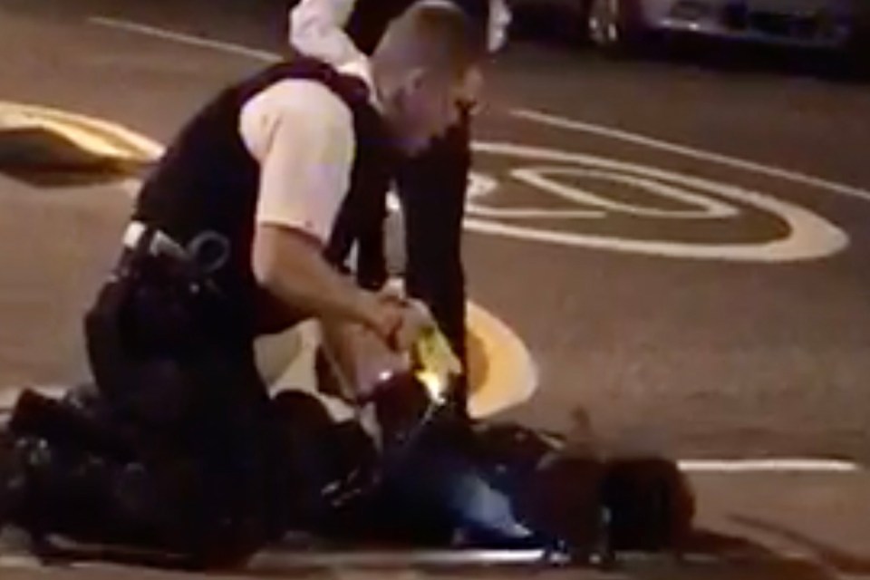  PC Outten pinned down the suspect down after being attacked with a machete