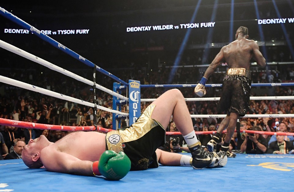  Fury was knocked down by Wilder but battled to a draw