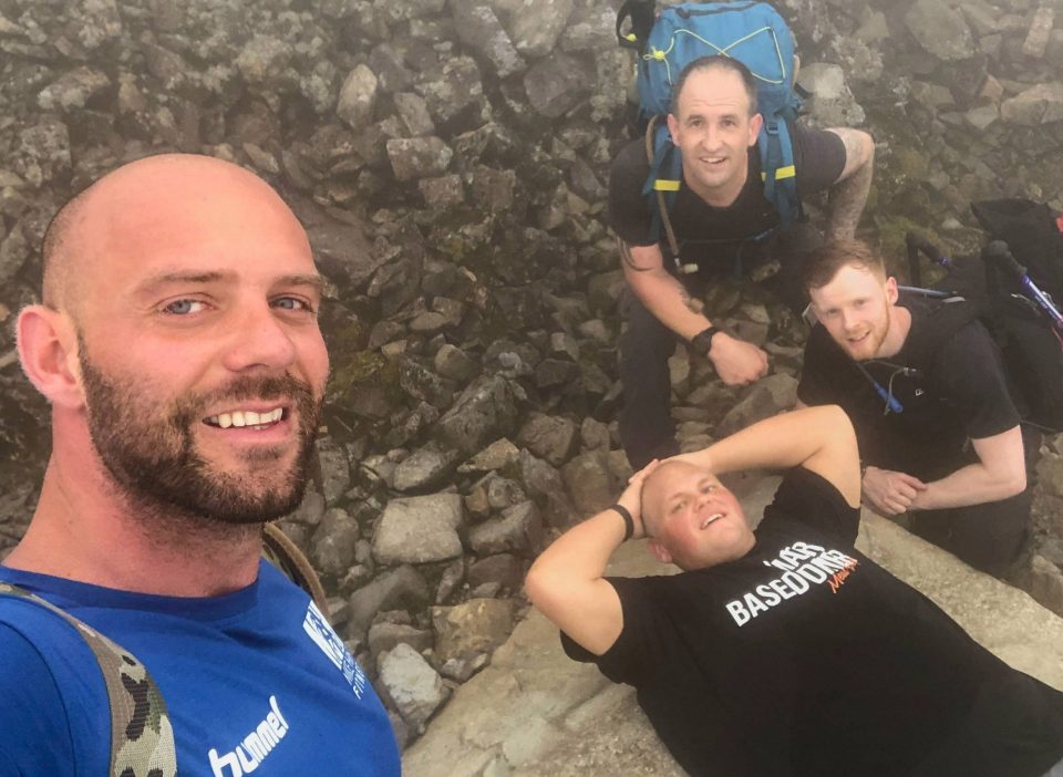 The 28-year-old climbed Ben Nevis along with Mike and his team