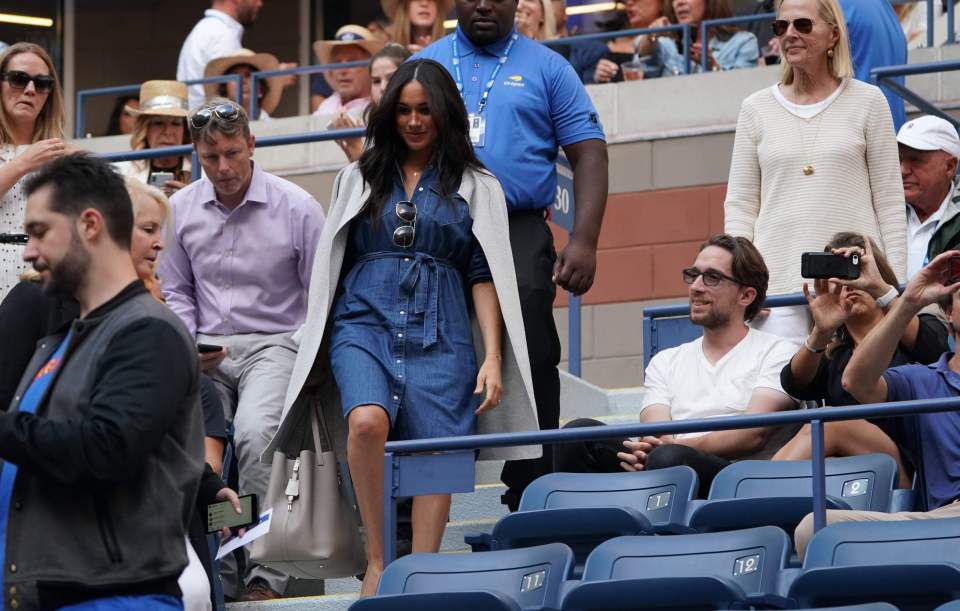  The Duchess of Sussex was seen making her way down to her seat before the match