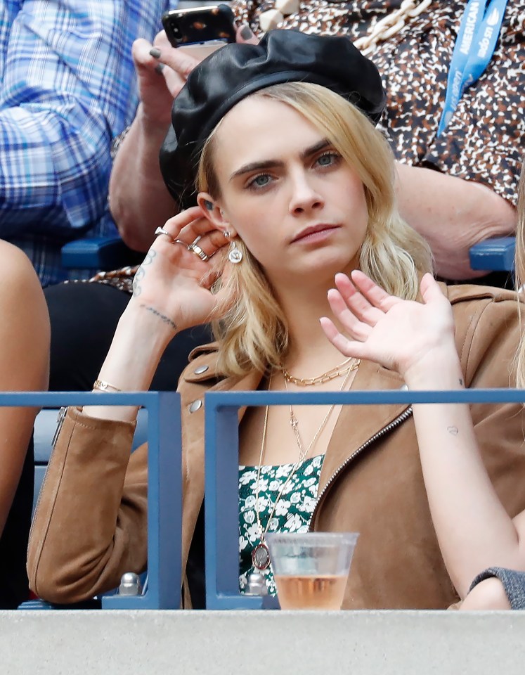  British model Cara Delevingne was also among the celebs supporting the former world number one