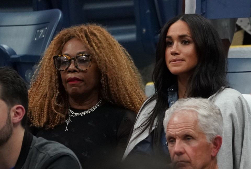  Meghan and Serena's mum looked tense towards the end of the match