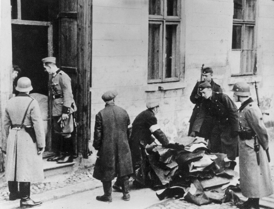 German Army Police confiscate goods found in the house of a Polish Jew in 1941