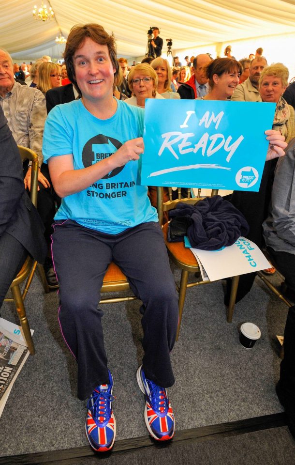  Jill, 47, a science teacher from Yorkshire, wore her Union Jack running shoes at the gathering