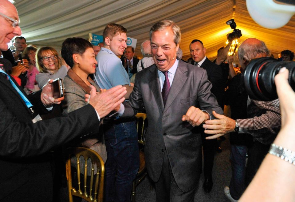  Sprightly Nigel, 55, bound on stage like a rock star in Union Jack socks