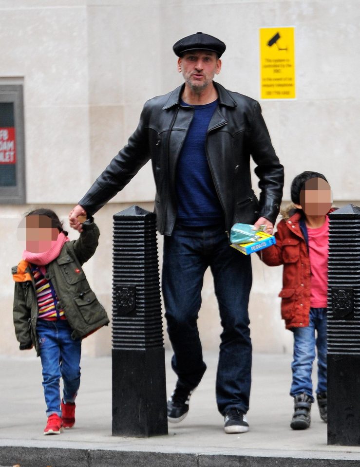 Christopher out with his children Albert and Esme