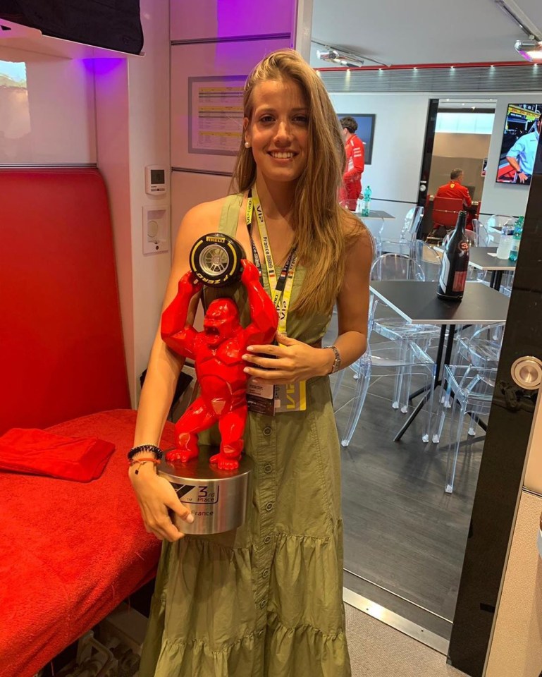  Leclerc's former flame was often seen supporting him in the paddock