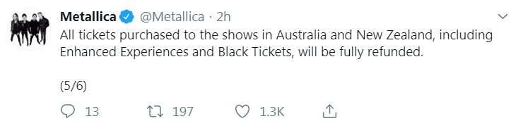  They offered fans a full refund