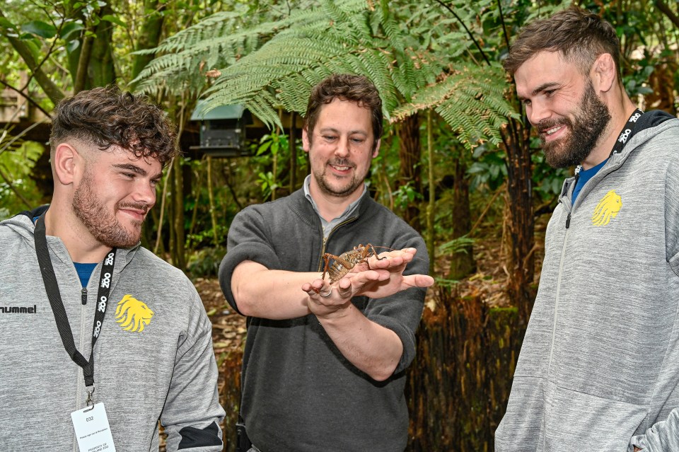  Alex Walmsley (right) has already got up close to some natives in New Zealand