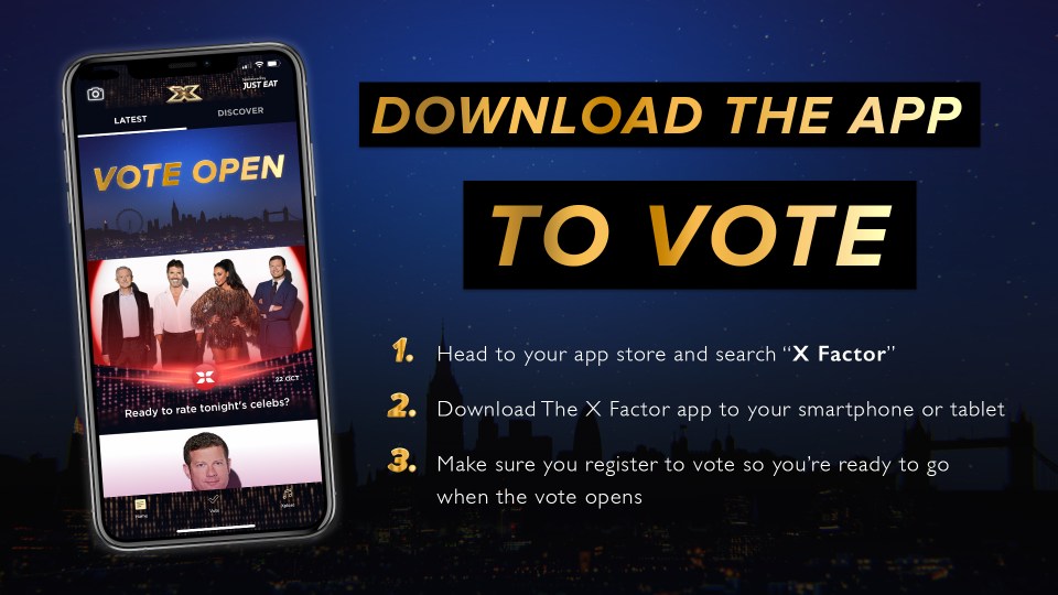 X Factor Celebrity viewers can only vote for their favourite acts via the official app