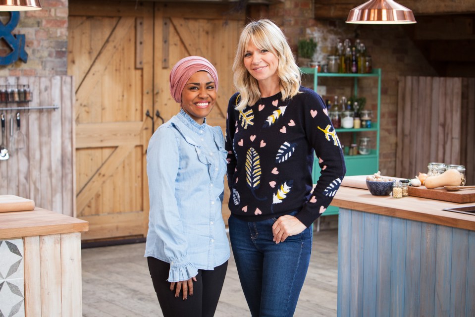  Nadiya, pictured with GBBO presenter Zoe Ball