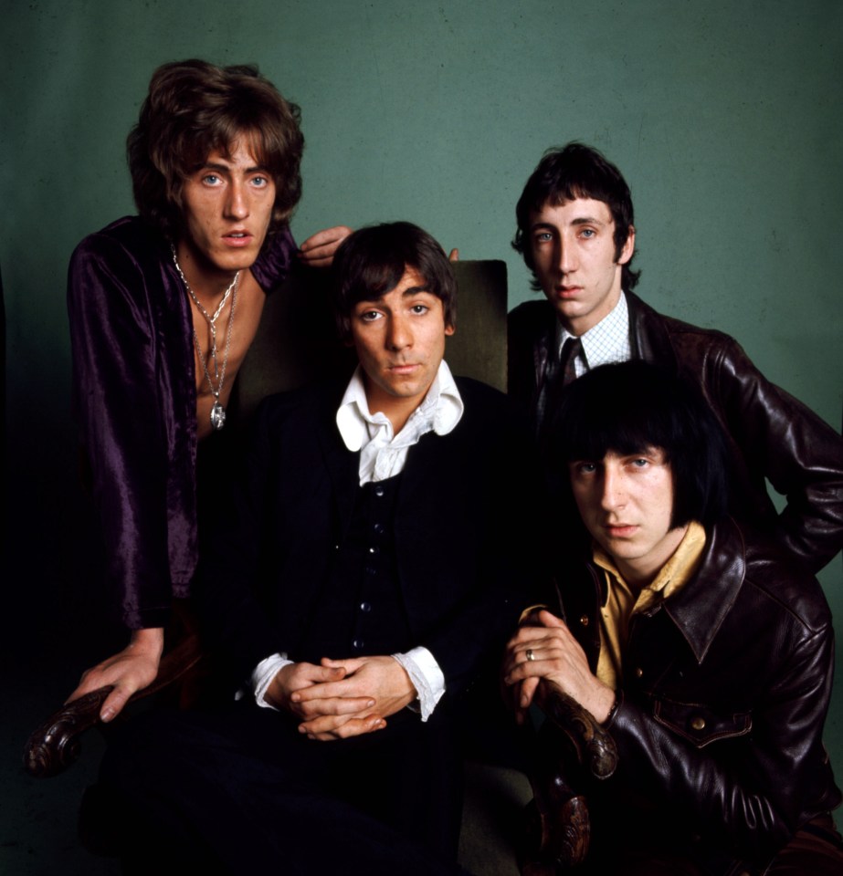  Townshend, top right, with frontman Roger Daltrey, far left, drummer Keith Moon, centre, and bassist John Entwistle, bottom right