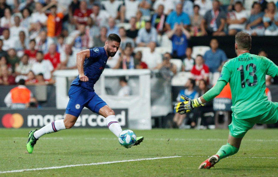  Giroud has netted just once this season - with his strike coming against Liverpool in the Uefa Super Cup in August